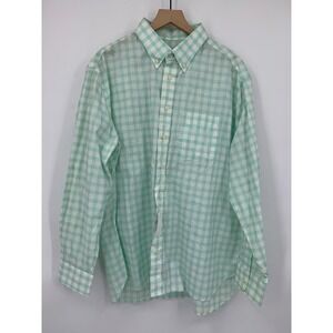 Gitman Bros Shirt Mens XXL Green Gingham Check Cotton Lightweight Made USA NEW